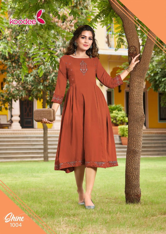 Koodee Shine Festive Wear Wholesale Designer Kurti Catalog
